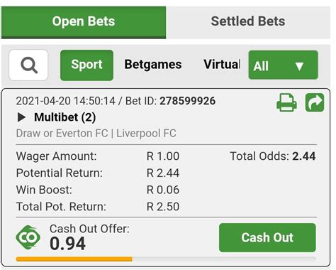 cash out offer betway.